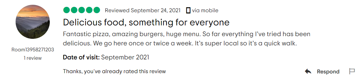 toms pizza review