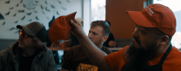 Frat Earthers scene shot in Toms Pizza